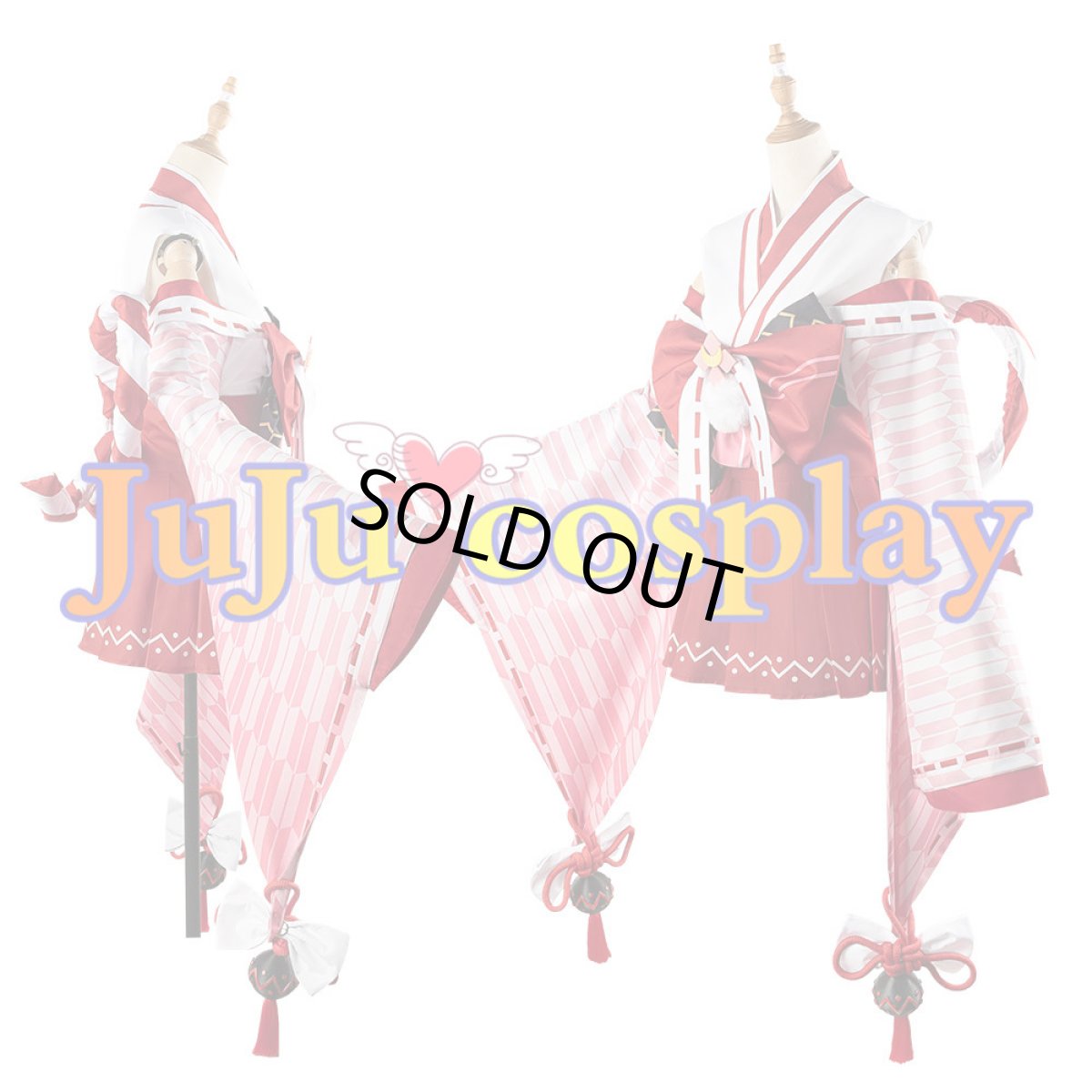 画像4: 送料無料　在庫品（翌日発送）　バーチャルYouTuber　VTuber　百鬼あやめ　巫女服　コスプレ衣装 (4)