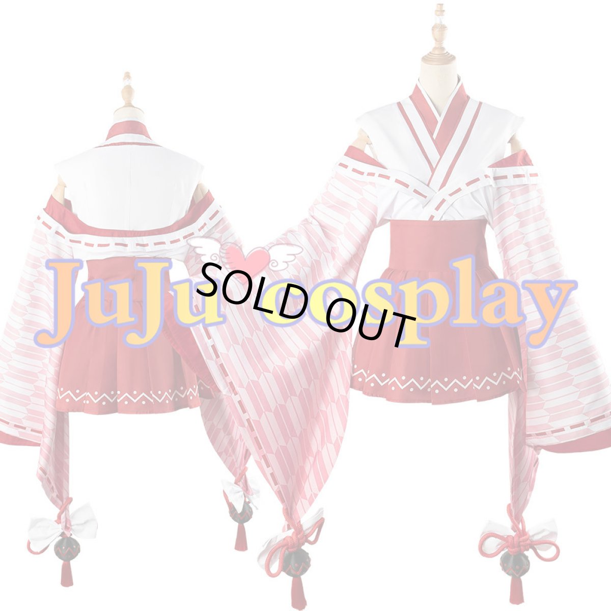 画像6: 送料無料　在庫品（翌日発送）　バーチャルYouTuber　VTuber　百鬼あやめ　巫女服　コスプレ衣装 (6)