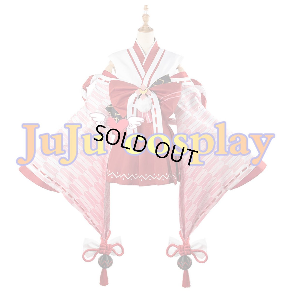 画像2: 送料無料　在庫品（翌日発送）　バーチャルYouTuber　VTuber　百鬼あやめ　巫女服　コスプレ衣装 (2)