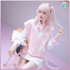 画像2: 送料無料★一部在庫あり　プロジェクトセカイ カラフルステージ！ feat. 初音ミク　ドーナツとピース！　暁山瑞希　cute white kitty 　コスプレ衣装 (2)