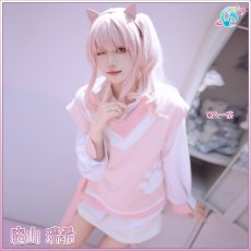 画像1: 送料無料★一部在庫あり　プロジェクトセカイ カラフルステージ！ feat. 初音ミク　ドーナツとピース！　暁山瑞希　cute white kitty 　コスプレ衣装 (1)