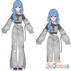 画像1: 【受注生産】　VTuber　星街すいせい　MiComet　コスプレ衣装　バーチャルYouTuber　コスチューム　JUJUcosplay (1)