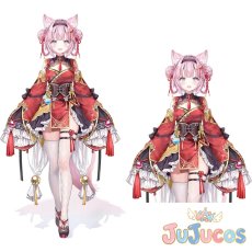 画像1: 【受注生産】　VTuber　博衣こより　4周年記念　東洋風ファンタジー衣装　コスプレ衣装　バーチャルYouTuber　コスチューム　JUJUcosplay (1)