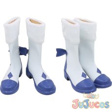 画像1: 氷枝の精霊姫 雪ミク2021　コスプレ靴　VOCALOID　コスプレブーツ　JUJUcosplay (1)