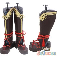 画像1: 鹿野院平蔵　コスプレ靴　原神(げんしん)　コスプレブーツ　JUJUcosplay (1)