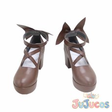 画像2: VTuber　宝鐘マリン　ゴスロリ衣装　コスプレ靴　バーチャルYouTuber　コスプレブーツ　JUJUcosplay (2)