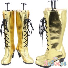 画像1: 巡音ルカ　公式衣装(標準)　コスプレ靴　VOCALOID　コスプレブーツ　JUJUcosplay (1)