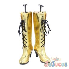 画像2: 巡音ルカ　公式衣装(標準)　コスプレ靴　VOCALOID　コスプレブーツ　JUJUcosplay (2)