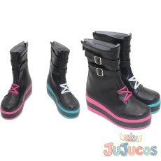 画像1: VTuber　紫宮るな　サイバーパンク　コスプレ靴　バーチャルYouTuber　コスプレブーツ　JUJUcosplay (1)