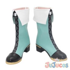 画像2: 日野森雫　ファシネイティング・アイドル　おまんじゅうでリラックス♪　コスプレ靴　プロジェクトセカイ カラフルステージ！ feat. 初音ミク　コスプレブーツ　JUJUcosplay (2)