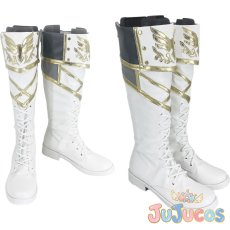 画像1: シルバー（Silver）　夜明けの甲冑　コスプレ靴　ツイステッドワンダーランド　コスプレブーツ　JUJUcosplay (1)