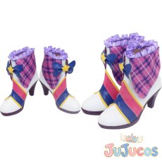 画像1: 藤原みやび　バイオレットパレードコーデ　コスプレ靴　アイカツ!　コスプレブーツ　JUJUcosplay (1)