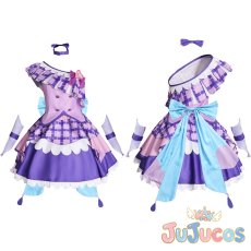画像1: 紫雨こころ(キュアキュンキュン)　コスプレ衣装　キミとアイドルプリキュア♪　コスチューム　JUJUcosplay (1)