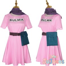 画像1: ブルマ　一話私服(ワンピース)　コスプレ衣装　ドラゴンボール　コスチューム　JUJUcosplay (1)