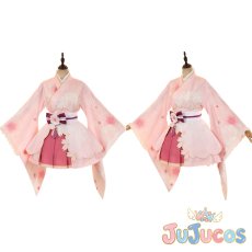 画像1: 黒澤ルビィ　桜和装　コスプレ衣装　ラブライブ！サンシャイン!!　コスチューム　JUJUcosplay (1)