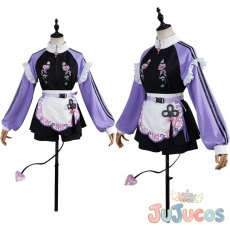 画像1: VTuber　常闇トワ　チャイナ風なメイドジャージ　コスプレ衣装　バーチャルYouTuber　コスチューム　JUJUcosplay (1)