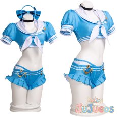 画像1: ネオン　夏の夜の幽霊船探検ファイル　コスプレ衣装　勝利の女神：NIKKE　コスチューム　JUJUcosplay (1)