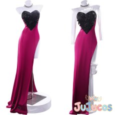 画像1: エンジェル・ダスト（Angel Dust）　Losin' Streak　サテン生地　コスプレ衣装　ハズビンホテル（Hazbin Hotel）　コスチューム　JUJUcosplay (1)