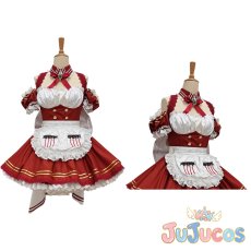 画像1: VTuber　宝鐘マリン　メイド　あくありうむ。　コスプレ衣装　バーチャルYouTuber　コスチューム　JUJUcosplay (1)