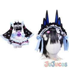 画像1: VTuber　Enna Alouette(エナー・アールウェット)　ゴスロリメイドモチーフ　コスプレ衣装　バーチャルYouTuber　コスチューム　JUJUcosplay (1)