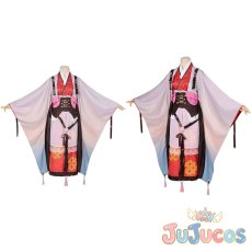 画像1: 甘露寺蜜璃　お正月　コスプレ衣装　鬼滅の刃　コスチューム　JUJUcosplay (1)