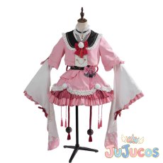 画像2: VTuber　百鬼あやめ　和風メイド衣装　コスプレ衣装　バーチャルYouTuber　コスチューム　JUJUcosplay (2)