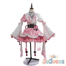 画像5: VTuber　百鬼あやめ　和風メイド衣装　コスプレ衣装　バーチャルYouTuber　コスチューム　JUJUcosplay (5)