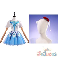 画像1: ラブライブ！サンシャイン!!　Aqours　黒澤ダイヤ　みんな大好き　WATER BLUE NEW WORLD　覚醒後　コスプレ衣装 (1)