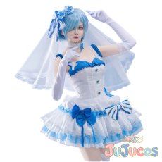 画像1: レム　ウエディングドレス　コスプレ衣装　Re:ゼロから始める異世界生活　コスチューム　JUJUcosplay (1)