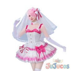 画像1: ラム　ウエディングドレス　コスプレ衣装　Re:ゼロから始める異世界生活　コスチューム　JUJUcosplay (1)