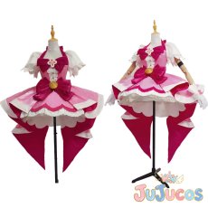 画像1: 春野はるか(キュアフローラ)　変身後　コスプレ衣装　Go！プリンセスプリキュア　コスチューム　JUJUcosplay (1)
