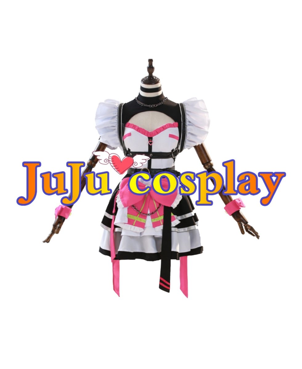 画像1: 送料無料　バーチャルYouTuber　VTuber　常闇トワ　メイド服　コスプレ衣装　コスチューム (1)