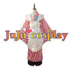 画像1: 送料無料　ぼっち・ざ・ろっく!　後藤ひとり　神明の少女　和メイド　コスプレ衣装　コスチューム (1)