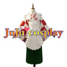 画像1: 送料無料　ぼっち・ざ・ろっく!　喜多郁代　神明の少女　和メイド　コスプレ衣装　コスチューム (1)