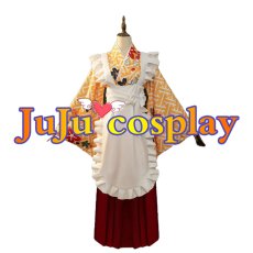 画像1: 送料無料　ぼっち・ざ・ろっく!　伊地知虹夏　神明の少女　和メイド　コスプレ衣装　コスチューム (1)