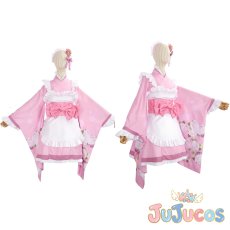 画像1: 天乃リリサ　和風メイド　コスプレ衣装　2.5次元の誘惑　コスチューム　JUJUcosplay (1)