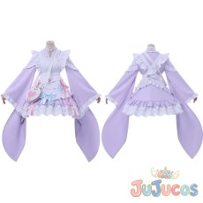 画像1: VTuber　結城さくな　和風メイド服　コスプレ衣装　バーチャルYouTuber　コスチューム　JUJUcosplay (1)