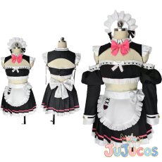 画像1: 黒舘ハルナ　メイド　コスプレ衣装　ブルーアーカイブ　コスチューム　JUJUcosplay (1)
