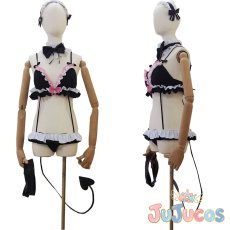 画像1: VTuber　常闇トワ　水着　コスプレ衣装　バーチャルYouTuber　コスチューム　JUJUcosplay (1)
