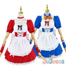 画像1: 式波・アスカ・ラングレー　綾波レイ　メイドVer.　コスプレ衣装　新世紀エヴァンゲリオン　コスチューム　JUJUcosplay (1)
