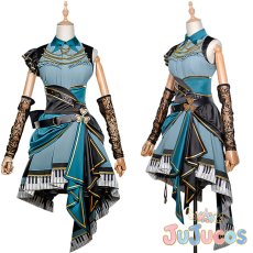 画像1: 日野森雫　ファシネイティング・アイドル　おまんじゅうでリラックス♪　コスプレ衣装　プロジェクトセカイ カラフルステージ！ feat. 初音ミク　コスチューム　JUJUcosplay (1)