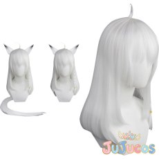 画像1: VTuber　白上フブキ　コスプレウィッグ　バーチャルYouTuber　コスプレ鬘　JUJUcosplay (1)