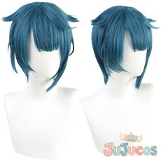 画像1: げんしん　行秋　コスプレウィッグ　原神　コスプレ鬘　JUJUcosplay (1)