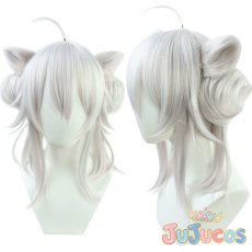 画像1: Vtuber　5期生　獅白ぼたん　コスプレウィッグ　バーチャルYouTuber　コスプレ鬘　JUJUcosplay (1)