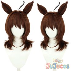 画像1: アグネスタキオン　コスプレウィッグ　ウマ娘プリティーダービー　コスプレ鬘　JUJUcosplay (1)