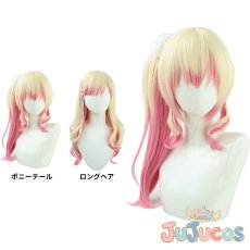 画像1: Vtuber　桃鈴ねね　新衣装　コスプレウィッグ　バーチャルYouTuber　コスプレ鬘　JUJUcosplay (1)