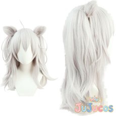 画像1: Vtuber　獅白ぼたん　初期　コスプレウィッグ　バーチャルYouTuber　コスプレ鬘　JUJUcosplay (1)