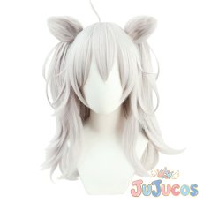 画像2: Vtuber　獅白ぼたん　初期　コスプレウィッグ　バーチャルYouTuber　コスプレ鬘　JUJUcosplay (2)