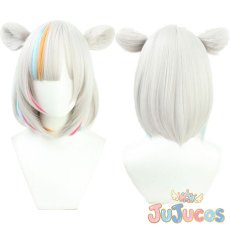 画像1: Vtuber　獅白ぼたん　新衣装(9/2版)　コスプレウィッグ　バーチャルYouTuber　コスプレ鬘　JUJUcosplay (1)