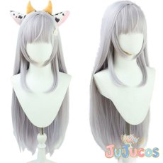 画像1: VTuber　白銀ノエル　ディアンドル娘衣装　コスプレウィッグ　バーチャルYouTuber　コスプレ鬘　JUJUcosplay (1)
